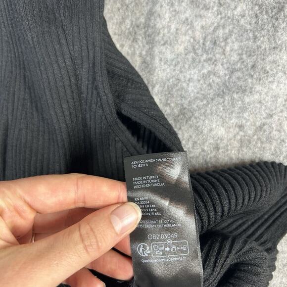 Anthropologie Pilcro High Neck Ribbed Knit Tank Sweater Womens Small Black - Picture 4 of 7